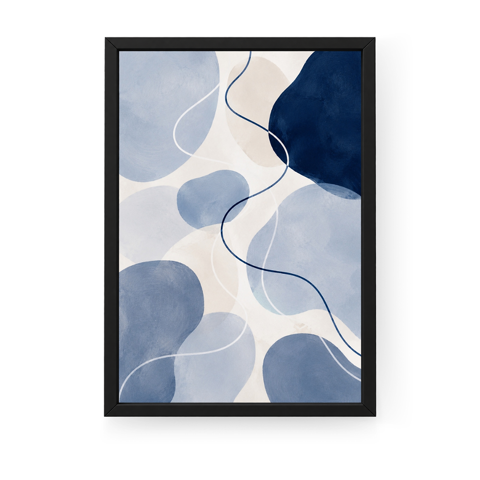 Thumbnail: Abstracte poster blauw met vormen