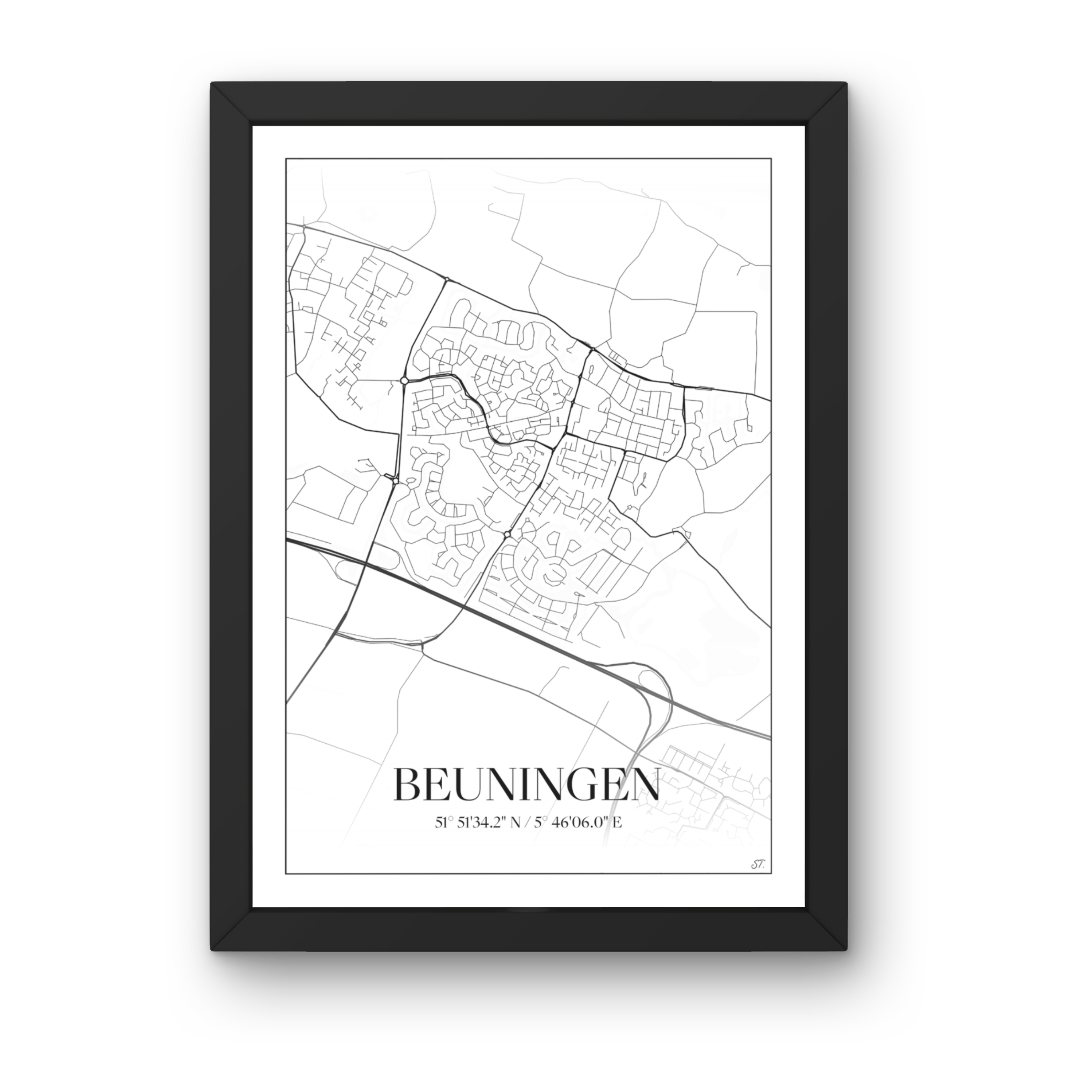 Poster Beuningen wit