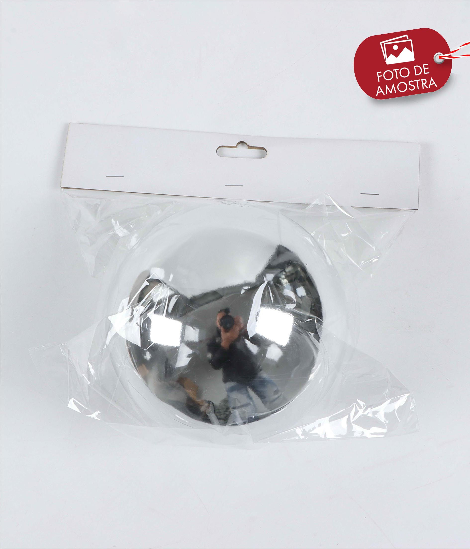 BOLA NATALINA METALIZADA 15CM PRATA