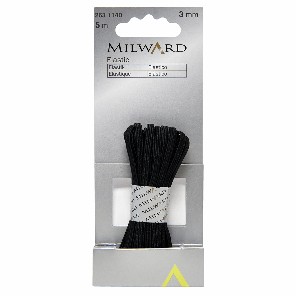 Elastic - 3mm x 5m - Black (General Purpose Braid)