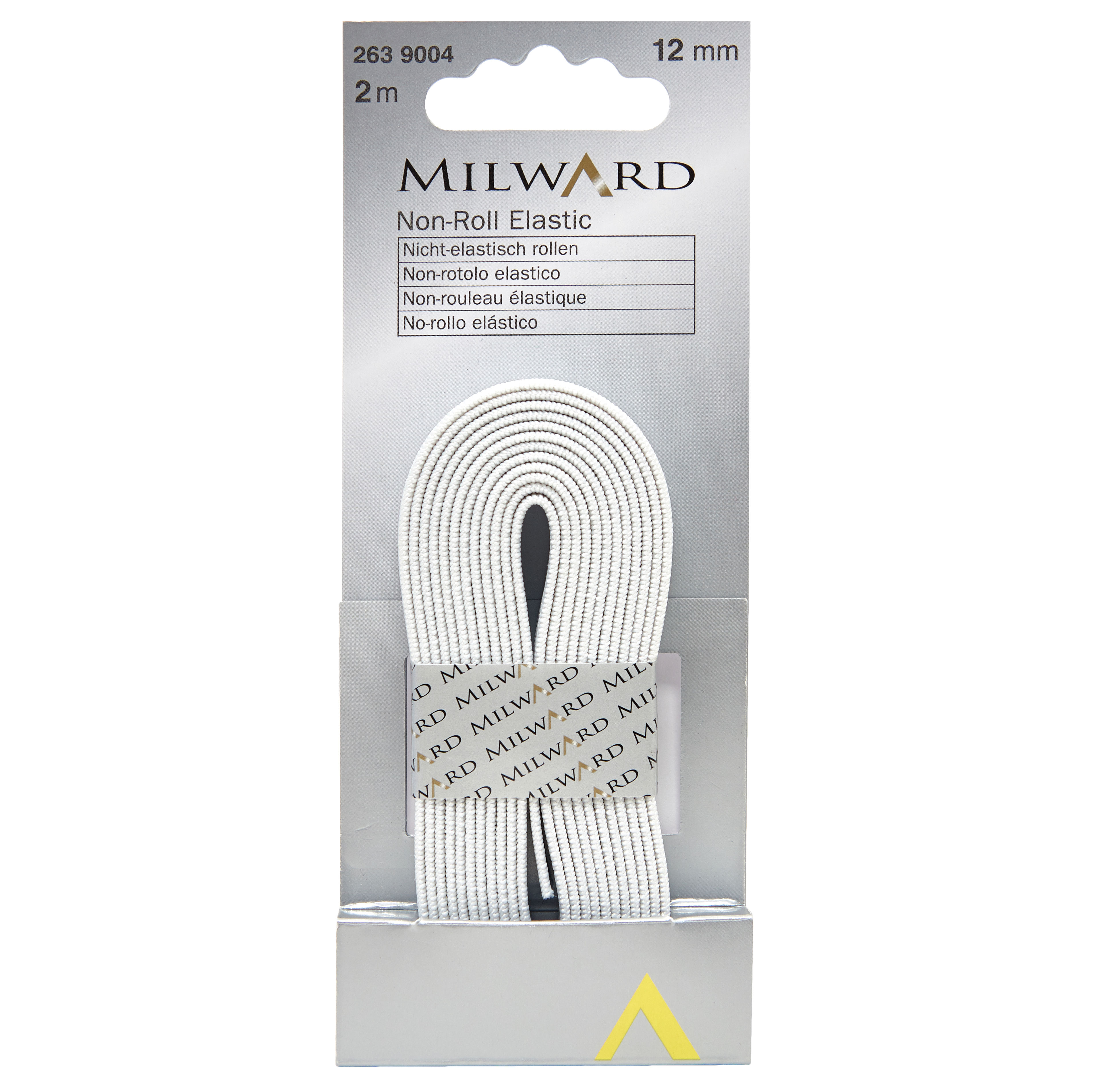 Elastic - 12mm x 2m - White - Non Roll