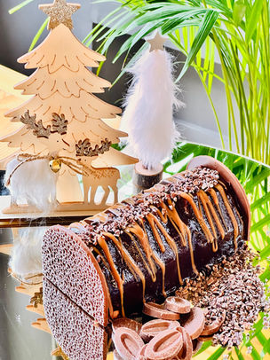 Image d'une buche de noël au chocolat