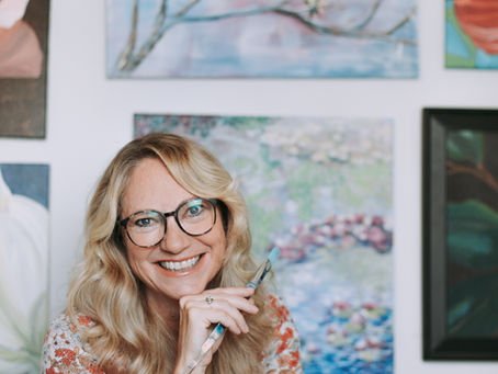 Courtney Sanford, Founder and Director of Delightful Art Co. in her studio
