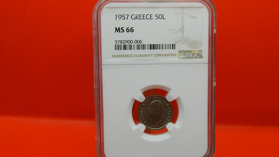 Greece, 1957, 50 Lepta , NGC: MS 66