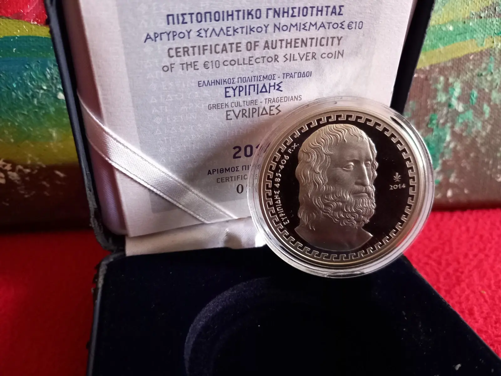 Greece, 2014, Silver Proof,  Euripides, 10 Euro Coin
