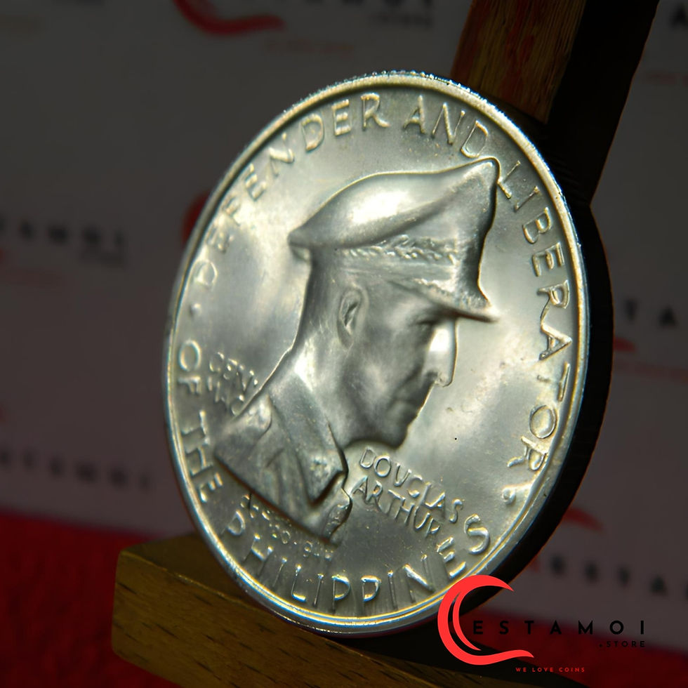 Thumbnail: Philippines, 1947 , 1 Peso, Silver Coin, Douglas MacArthur, In top Shape!