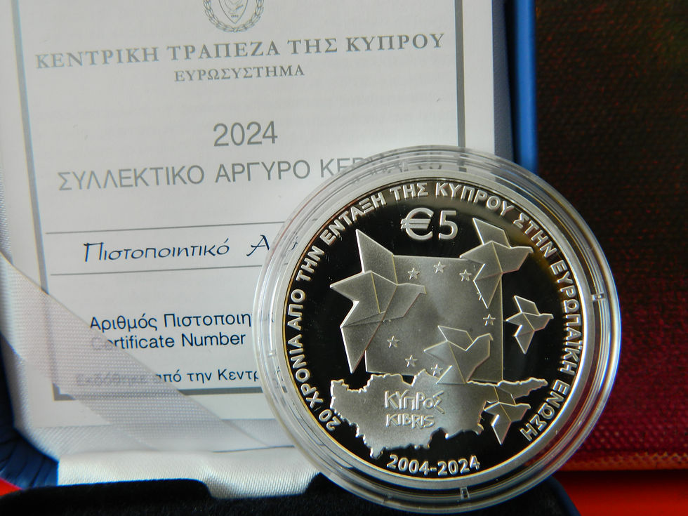 Cyprus, 2024, SIlver 5 Euro Coin, EU Anniversary