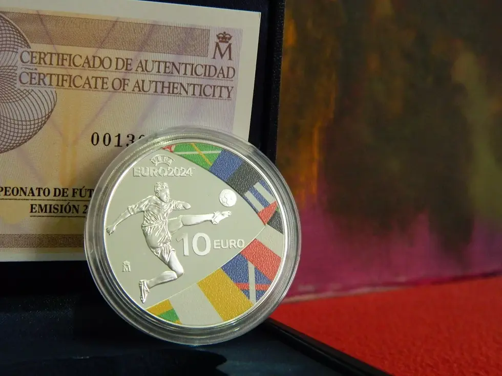 Thumbnail: Spain, 2024, 10 Euro Coin, Silver, Proof, UEFA!