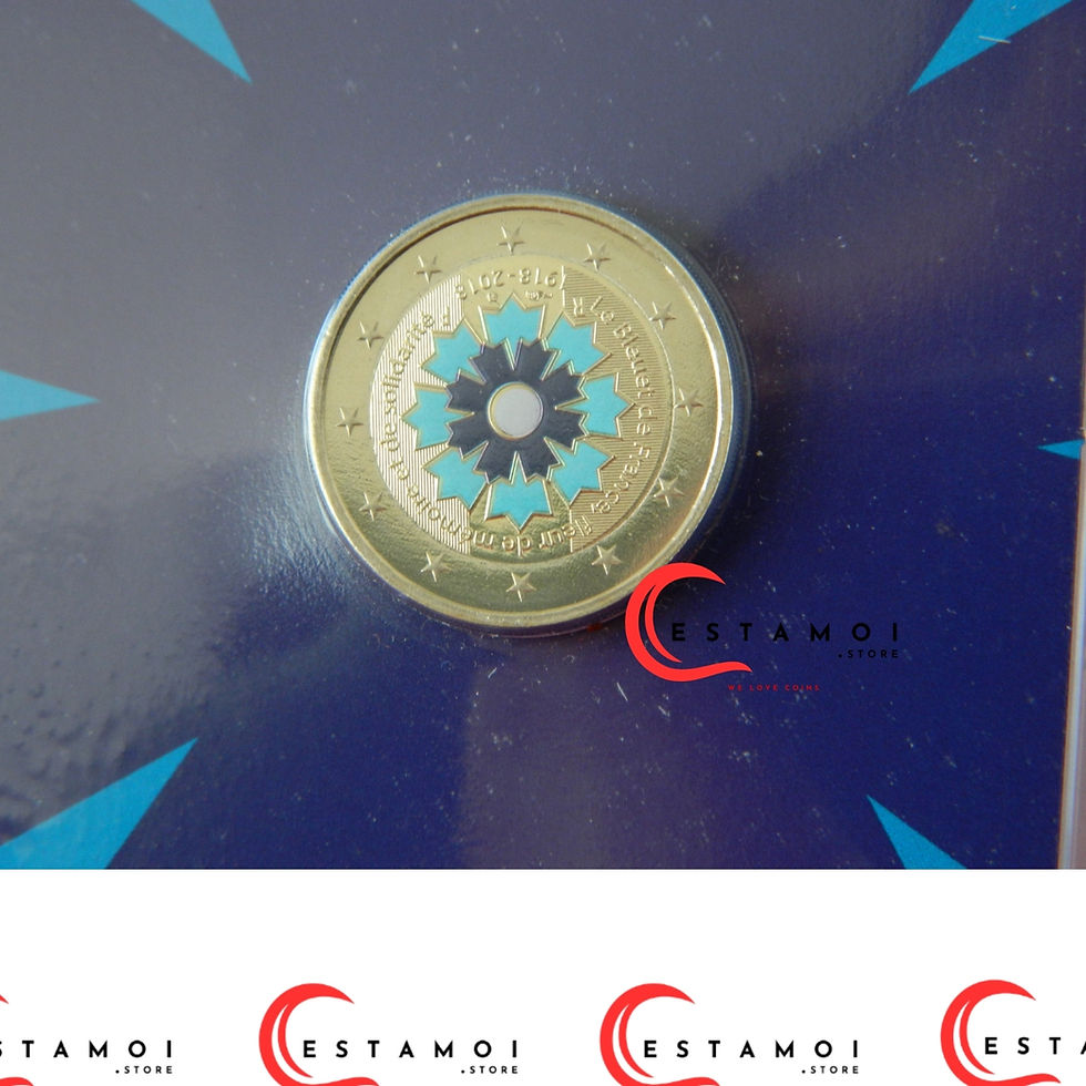Thumbnail: France, 2018, Cornflower, Bleuet, Coincard, 2 Euro Coin, in colour as Issued!