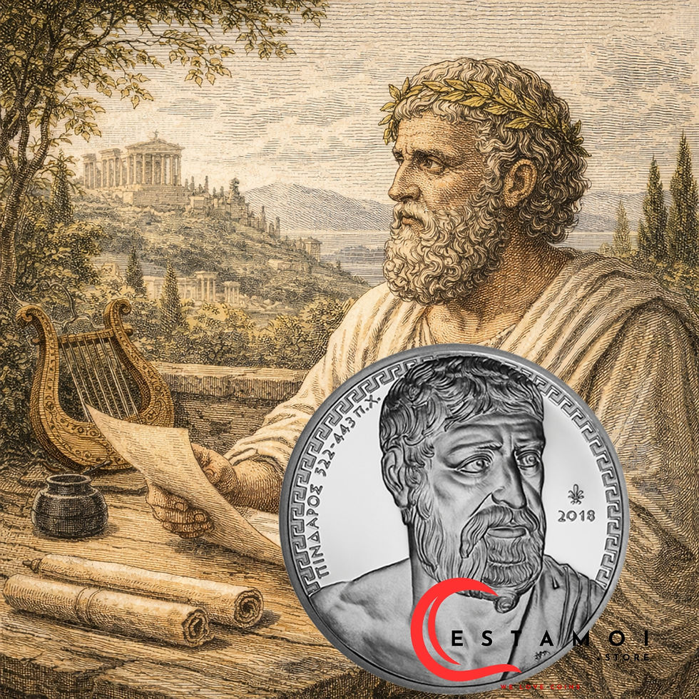 Thumbnail: Greece, 2018, 10 euros, Silver Coin, Pindar, The Great Poet, Proof!