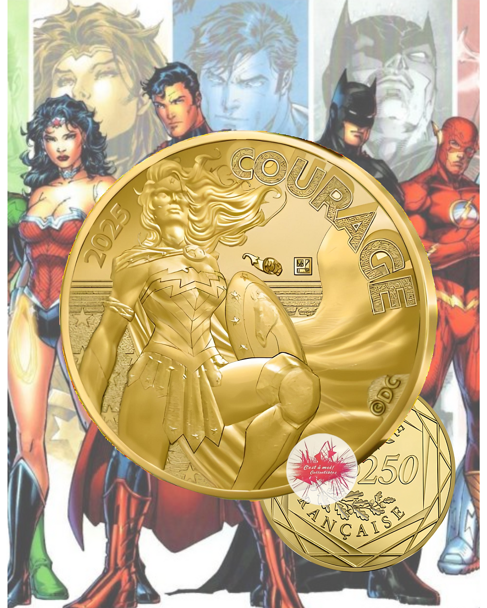 Thumbnail: France, 2025, 250 euro, Gold Coin , DC: Justice League, Courage!