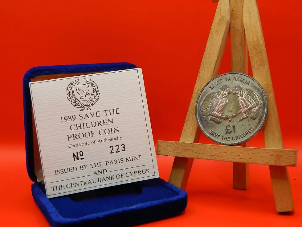Cyprus, Silver Coin, 1 Pound, 1989, Proof, Save the Children: Children's Play