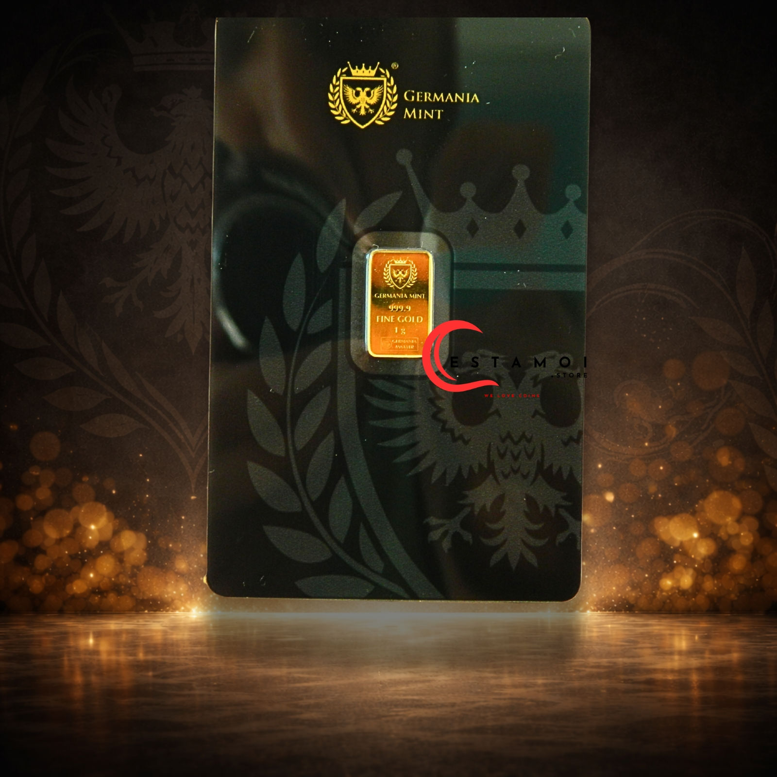 Germania Mint, Gold Bar, 1G, 999.9 Gold, Timeless Edition
