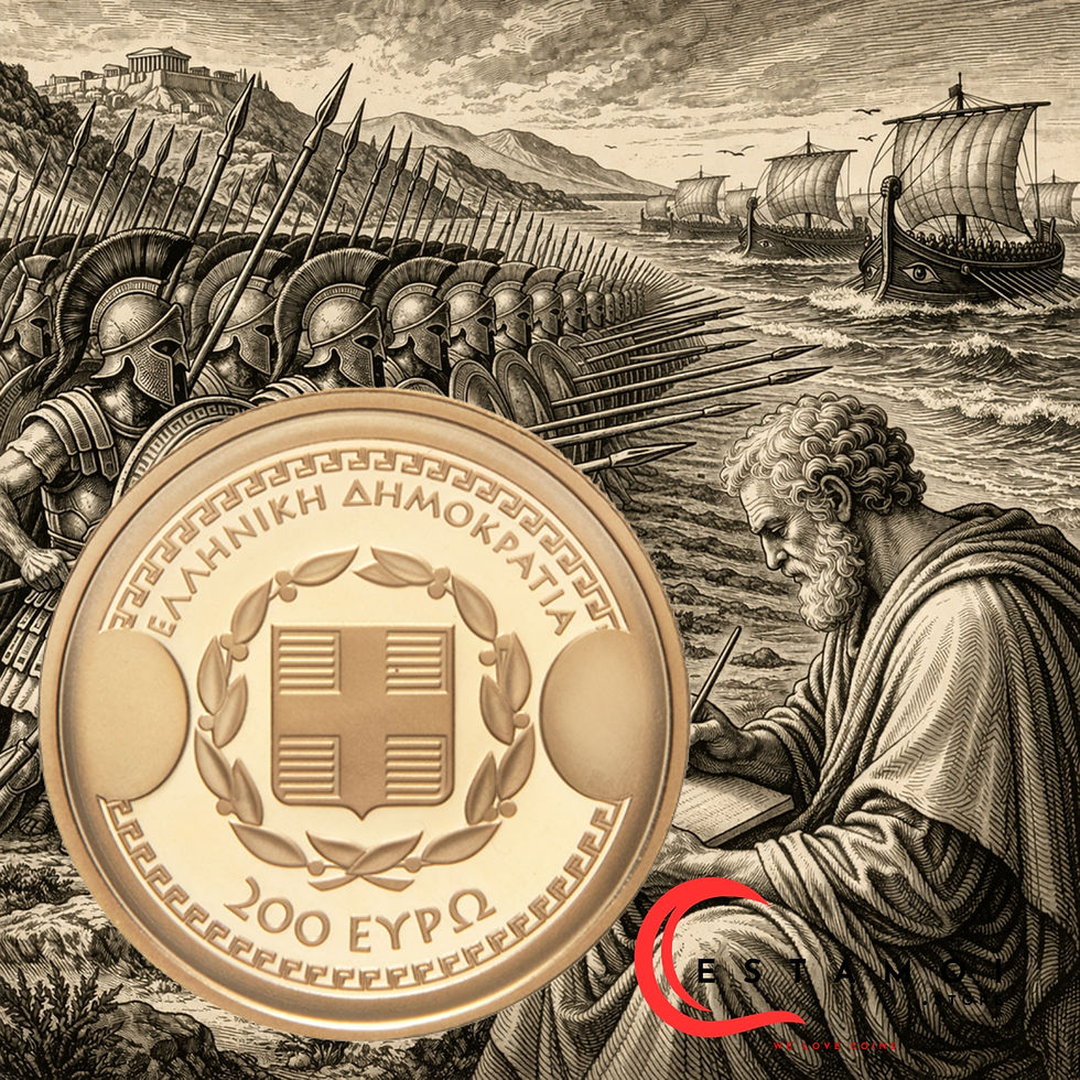 Thumbnail: Greece, 2019, 200 euro, Gold Coin, Thucydides: Father of Scientific History