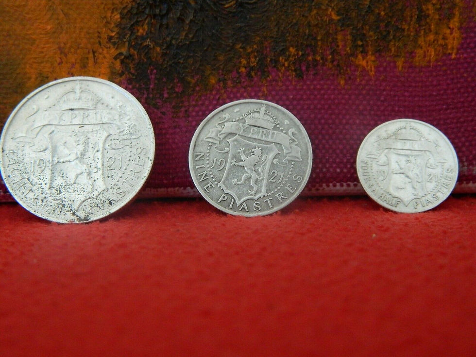 Thumbnail: Coins Cyprus, George V, 4.5 & 9& 18 Piastres, 1921, Silver .925 set, EF