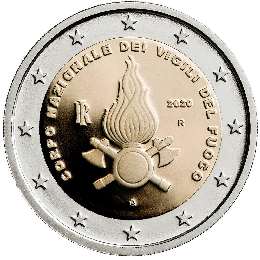 Italy, 2020,The Vigili del Fuoco - National Firefighters Corps 2 euro coin