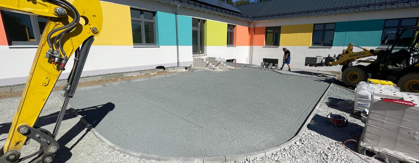 Neugestaltung des Kindergartengeländes: PE Pflasterbau