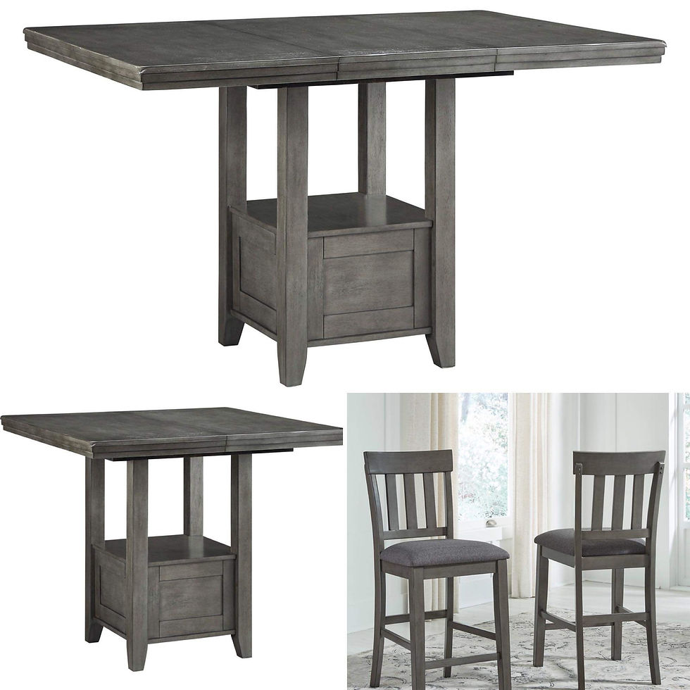 Thumbnail: Hallenden Gray 7-PC Counter Height Extension Dining Set