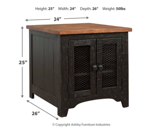Thumbnail: Valebeck Rustic Black Chair Side End Table