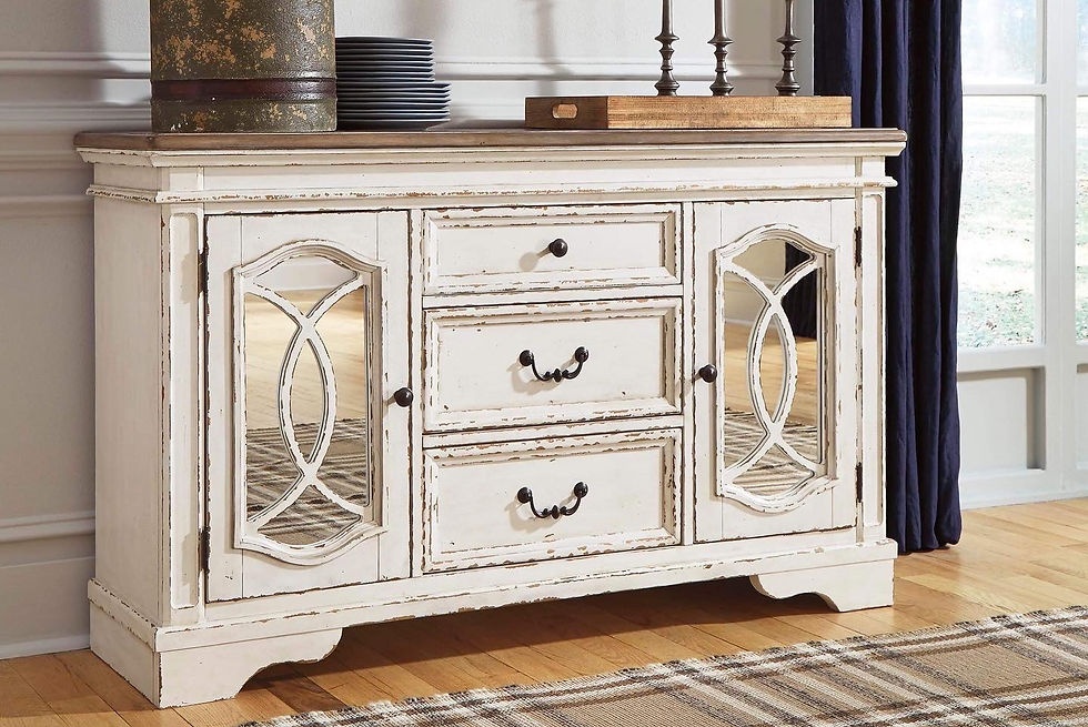 Thumbnail: Realyn Oval Dining Extension Table & Four Chairs