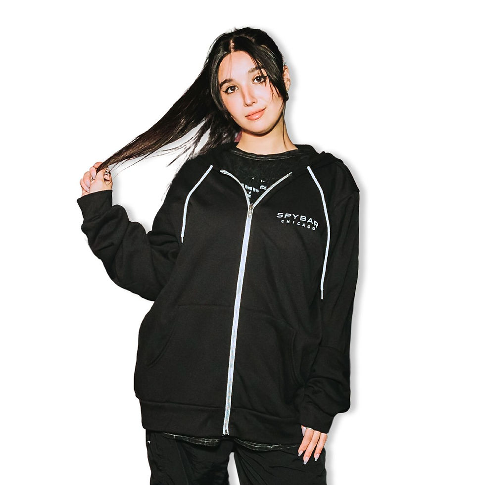 Spybar Black Zip Up Hoodie