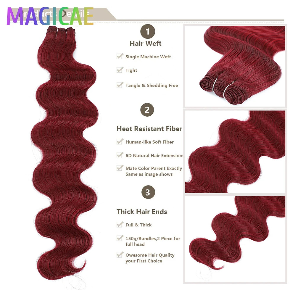 Thumbnail: 30Inch 200Grams Red Burgundy Blonde White 613# Nature High Temperature Bio