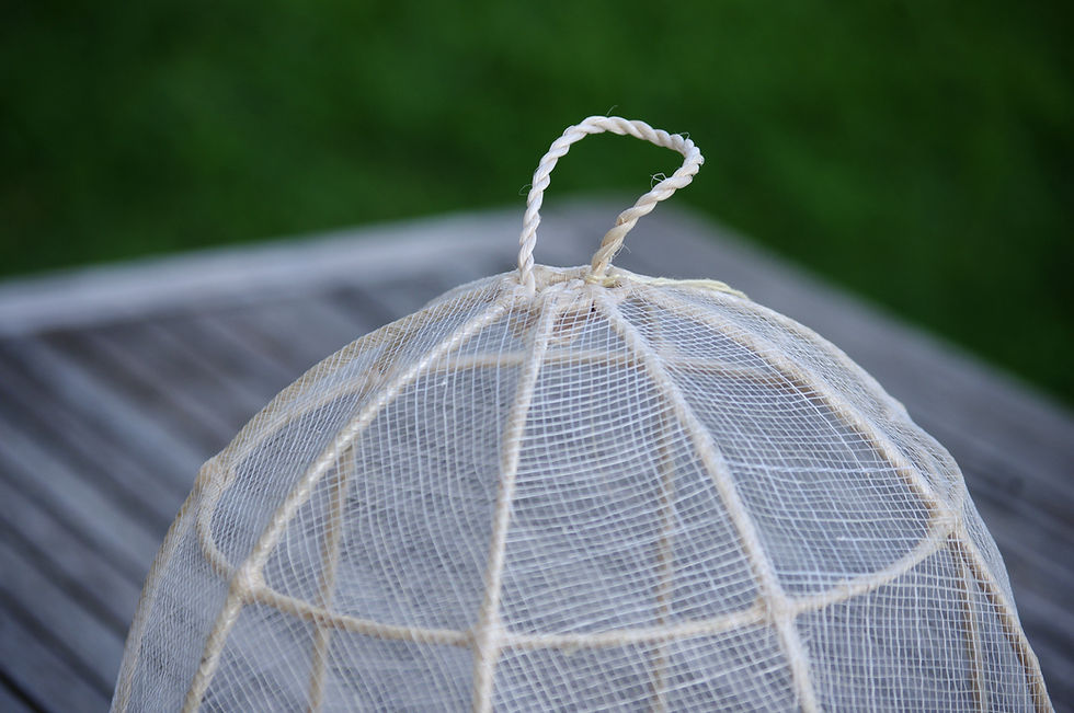 Miniature : Grande cloche couvre-plat Agathe en fibre d'abaca