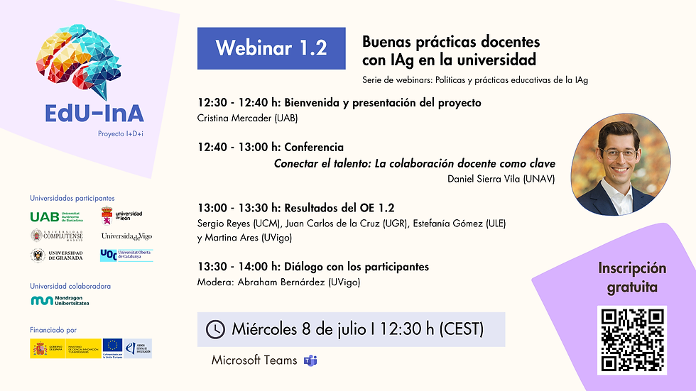 Programa del Webinar 1.2. Haz clic en la imagen para inscribirte.