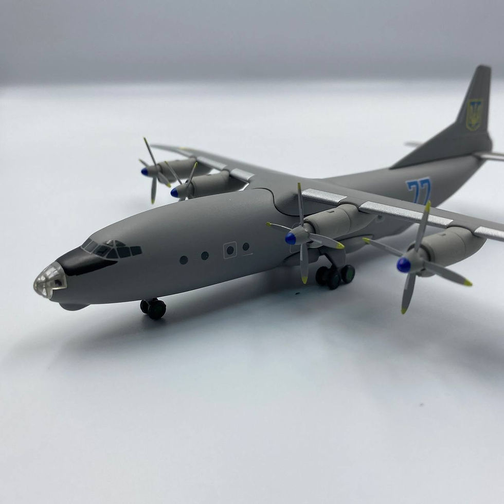 Thumbnail: Aircraft Model Antonov An-12 Ukraine Air Force 77 Blue Scale 1:200