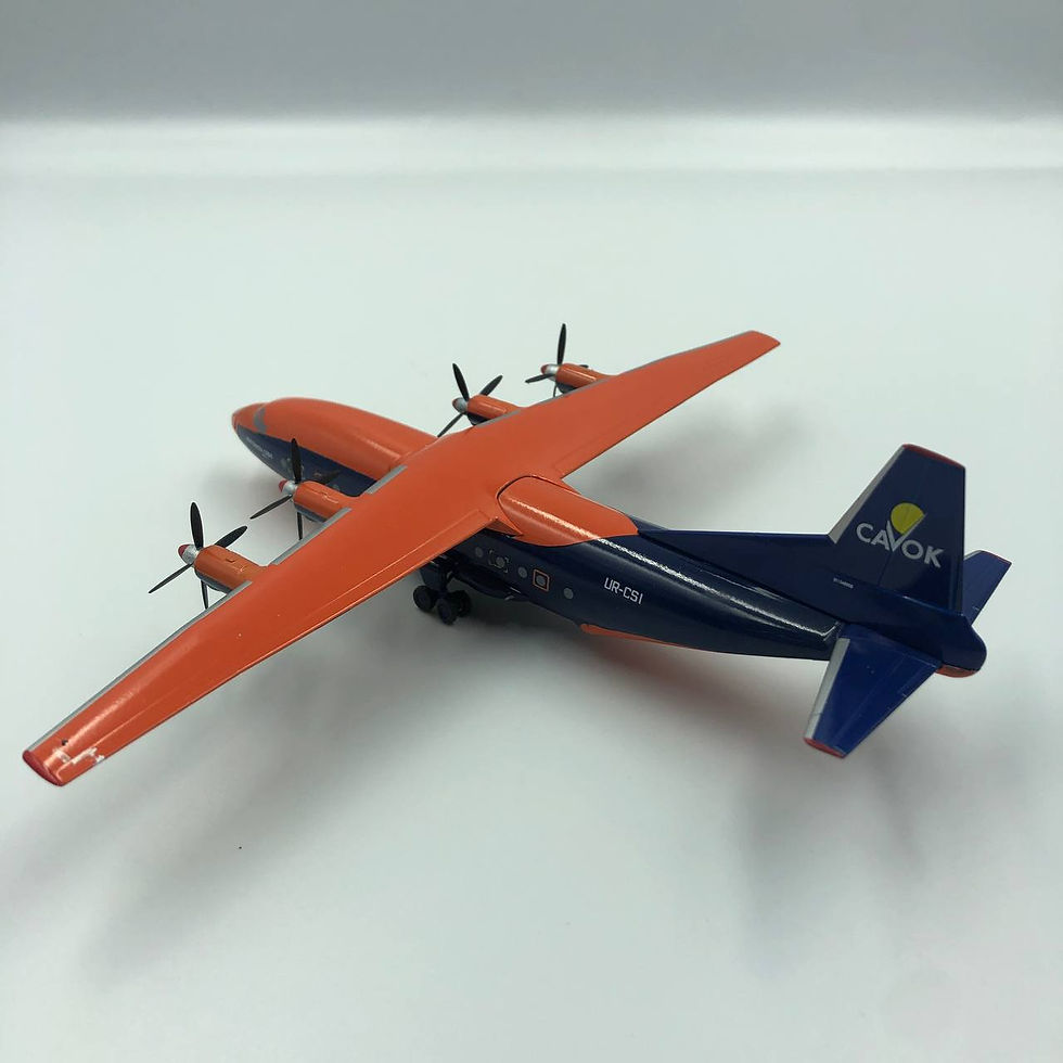 Thumbnail: Aircraft Model Antonov An-12 Cavok Airlines UR-CSI (Orange/Black Livery) 1:200
