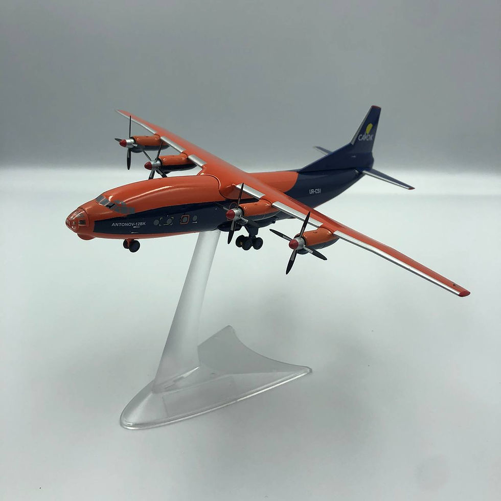 Thumbnail: Aircraft Model Antonov An-12 Cavok Airlines UR-CSI (Orange/Black Livery) 1:200