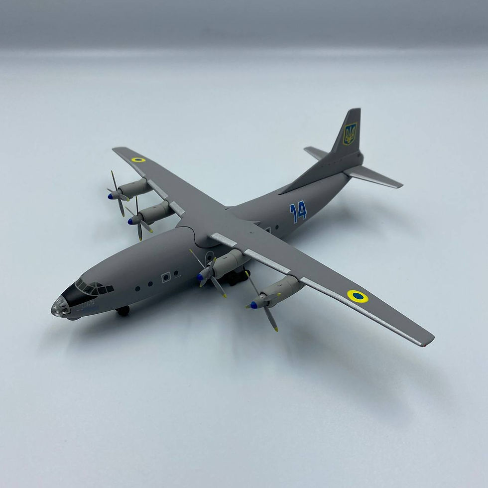 Thumbnail: Aircraft Model Antonov An-12 Ukraine Air Force 14 Blue Scale 1:200