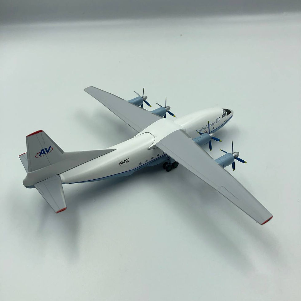 Thumbnail: Antonov An-12 Aeroviz UR-CBF Aircraft model turboprop Scale 1/200