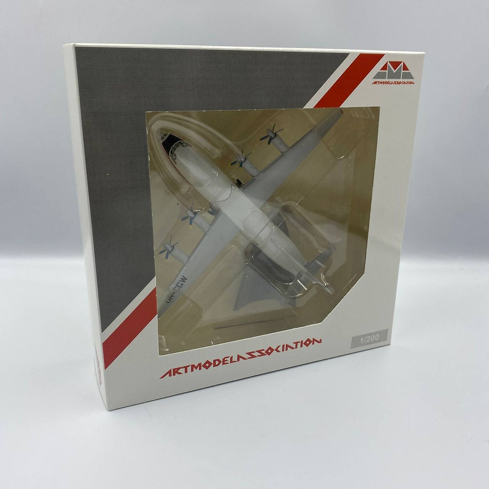 Прев'ю: Модель літака Antonov An-12 Meridian Air UR-CGW Масштаб 1:200