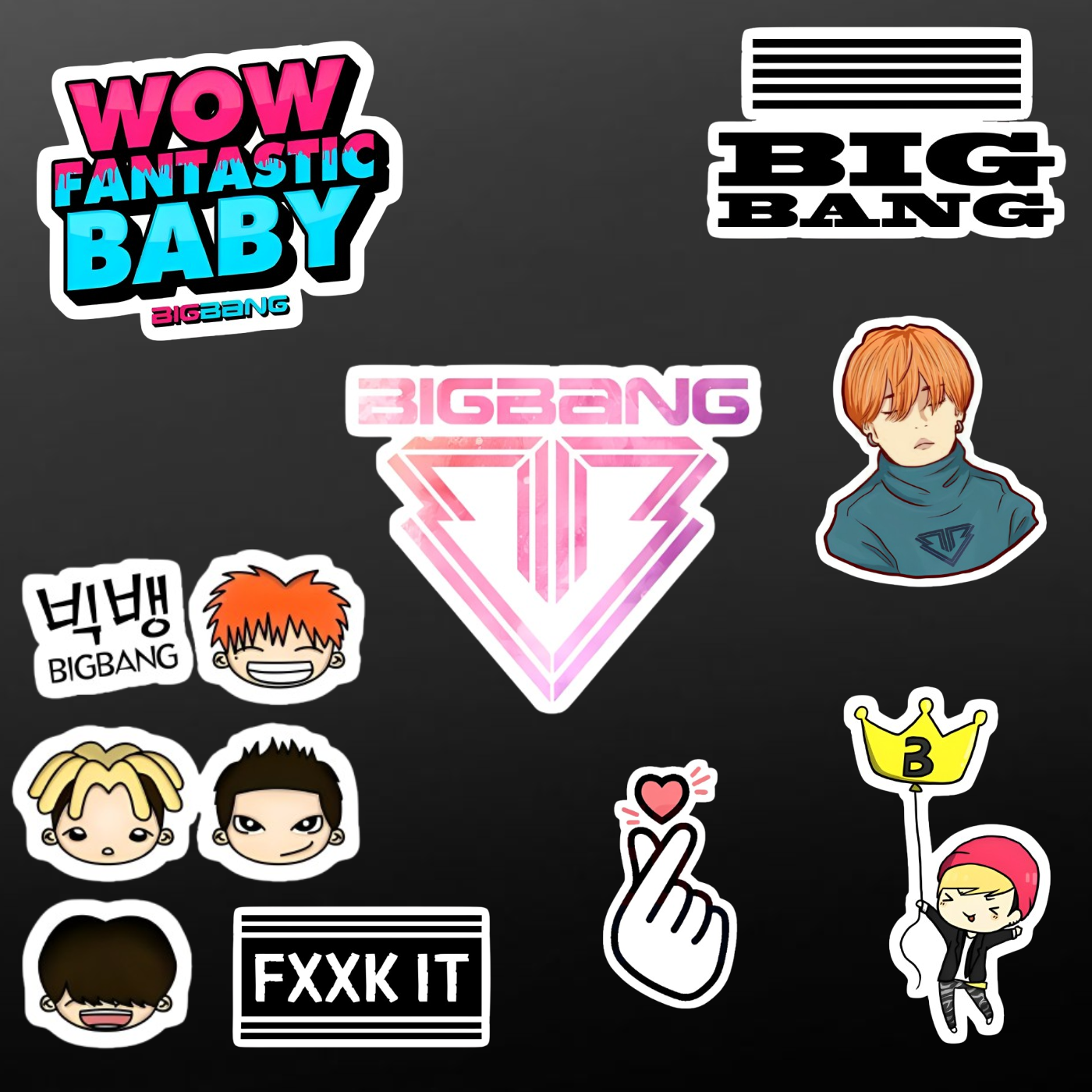 Kit Adesivos Sticker BIGBANG à prova d'água
