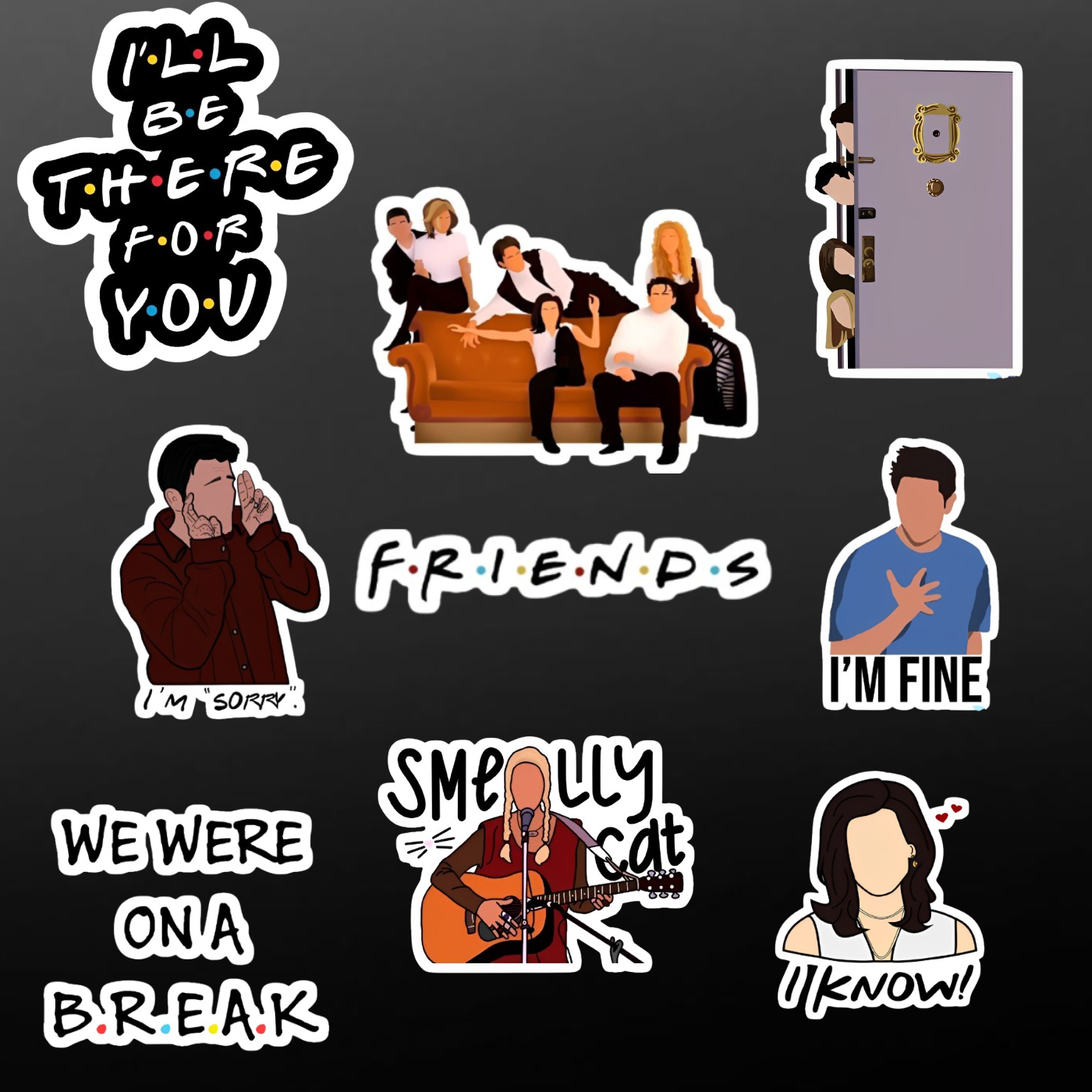 Kit Adesivos Sticker Friends à prova d'água
