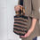 Thumbnail: Bamboo Crochet Bag - Zig Zag Brown