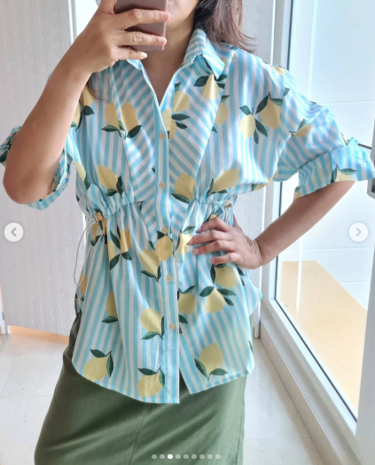 Thumbnail: Toggle Lemon Stripes Shirt