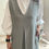 Thumbnail: Open Box Pleat Jumper Dress Grey