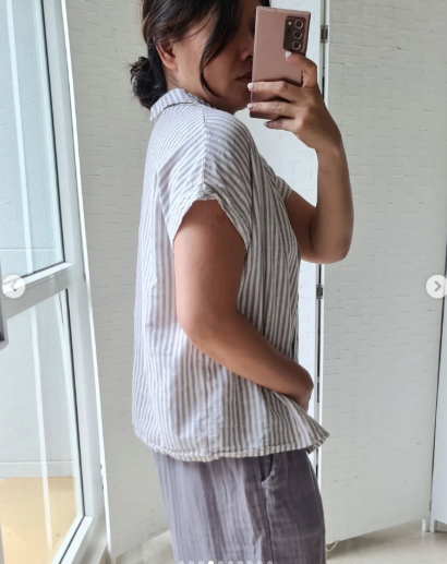 Thumbnail: Grey Stripes 2 Ways Top