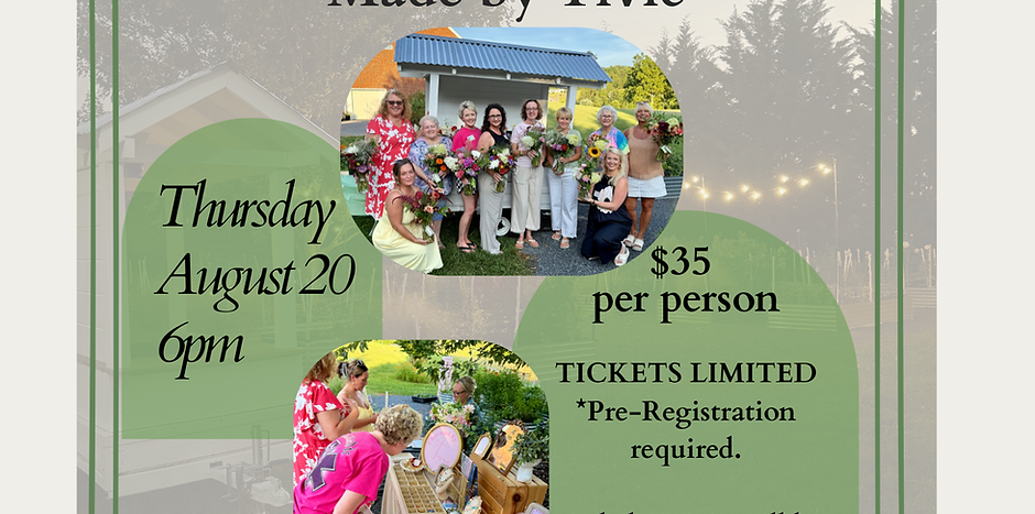 August 20 at 6pm_Garden Tour/Bloom Bar with Made by Tivie