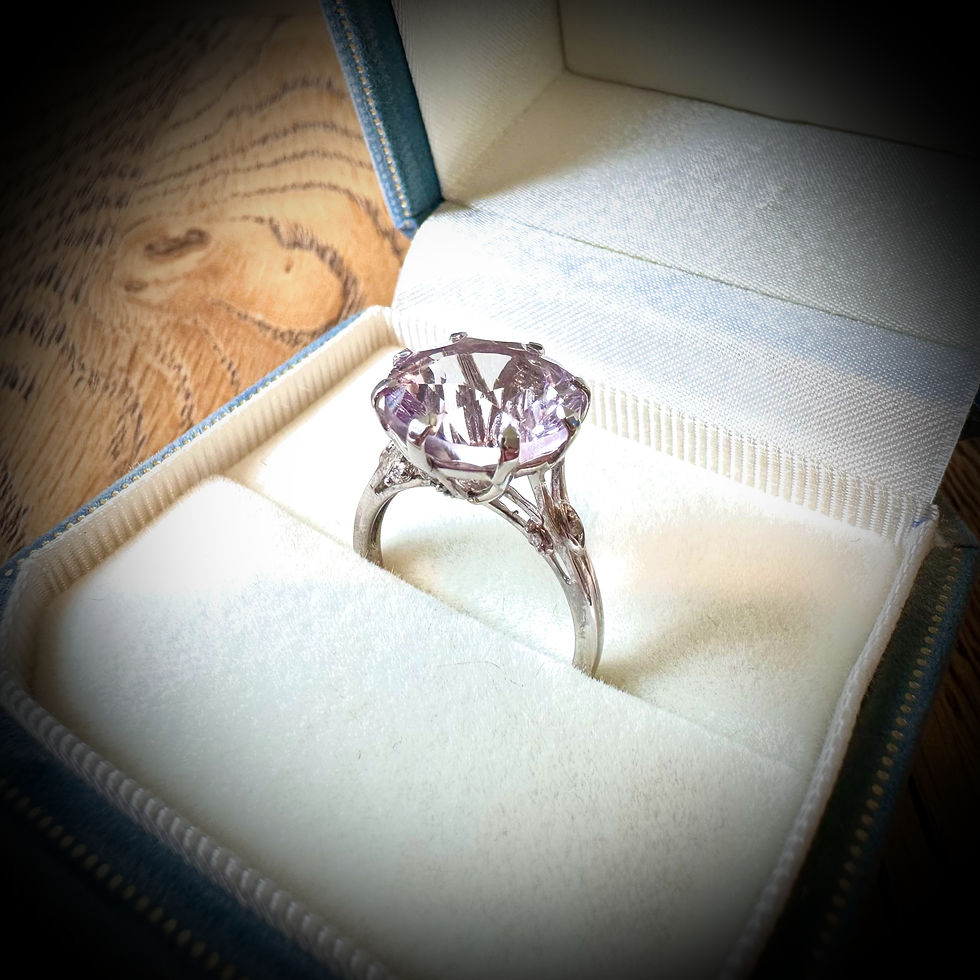 Thumbnail: 9 Carat White Gold Amethyst & Diamond Cocktail Ring
