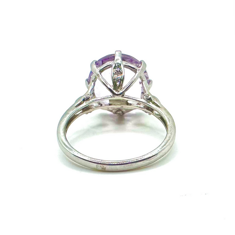 Thumbnail: 9 Carat White Gold Amethyst & Diamond Cocktail Ring