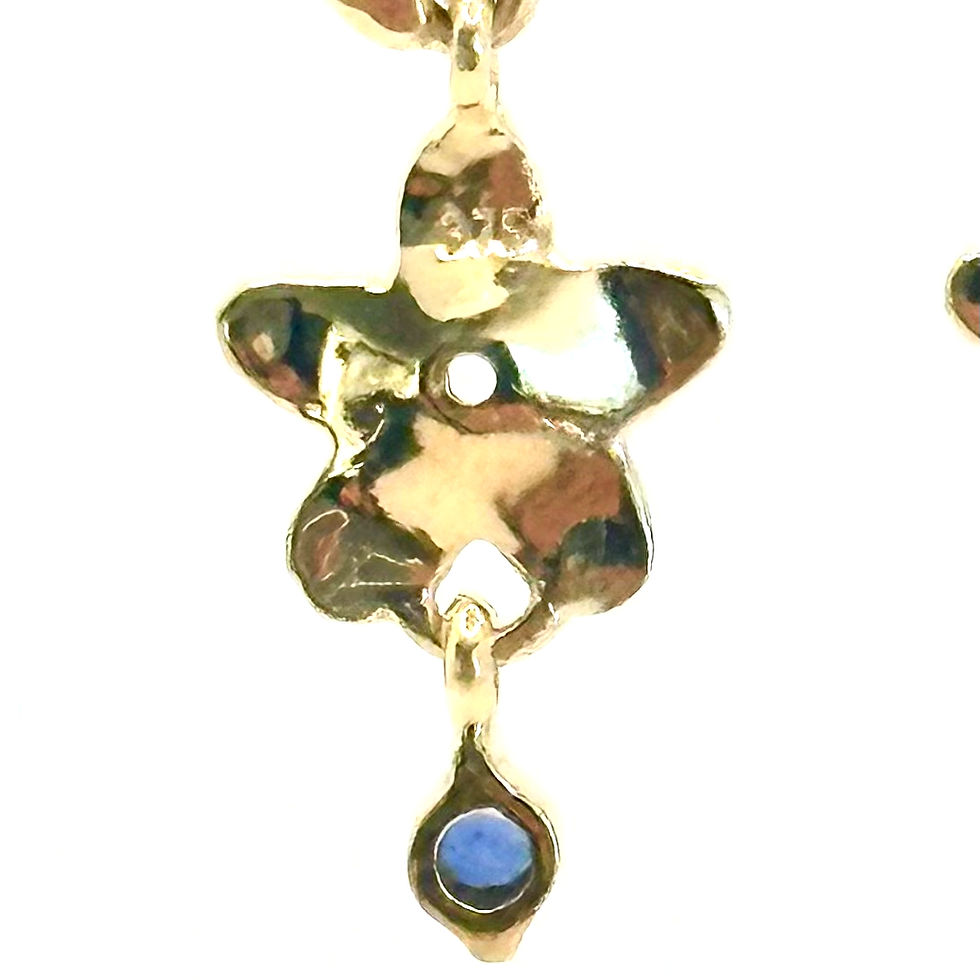 Thumbnail: 9 Carat Gold Sapphire Drop Earrings