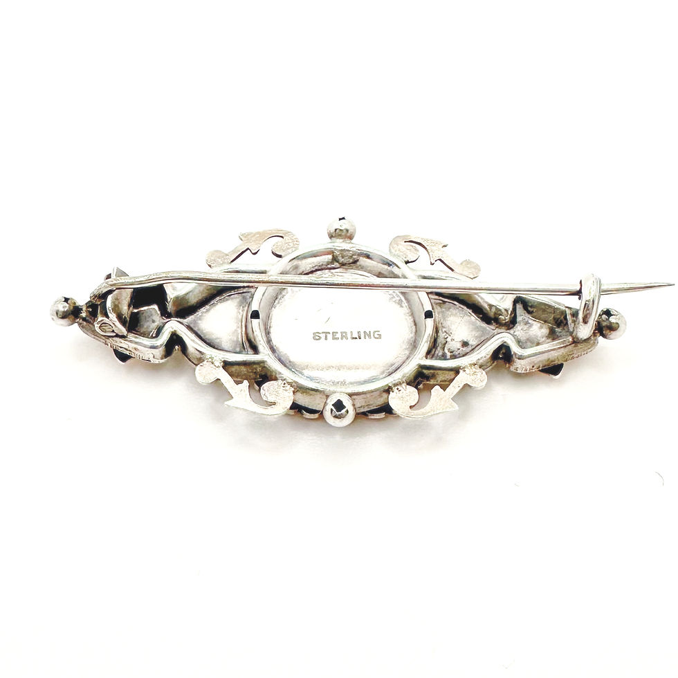 Thumbnail: Antique Victorian Sweetheart Brooch in Sterling Silver with 9 Carat Gold Overlay
