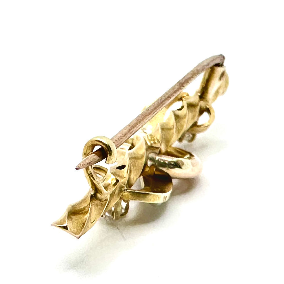 Thumbnail: 🐎Victorian 15 Carat Gold & Diamond Stock Pin Brooch