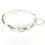 Thumbnail: Sterling Silver Hinged Oval Bamboo Bangle with Safety Chain