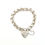 Thumbnail: Sterling Silver Round Engraved Belcher Link Bracelet with Filigree Heart Locket