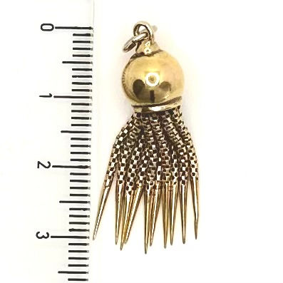 Thumbnail: Antique Victorian 9 Carat Gold Ball Tassel Pendant