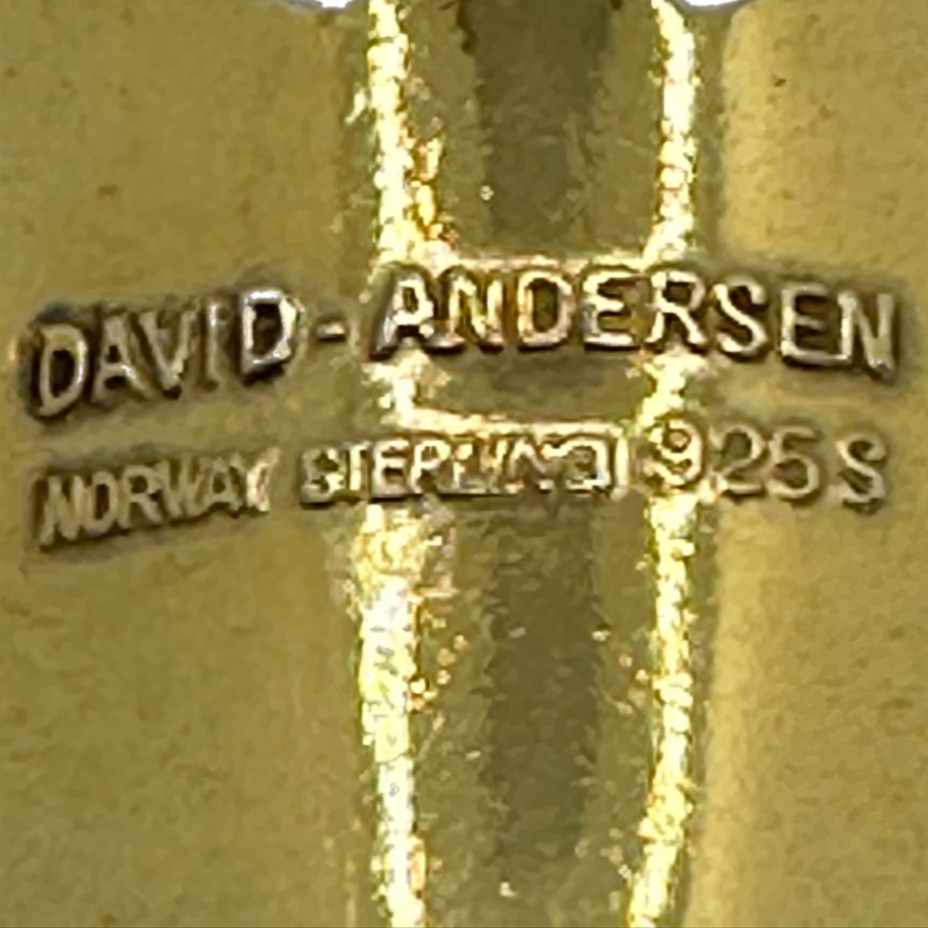 Thumbnail: David Andersen Plum Enamel Butterfly Brooch